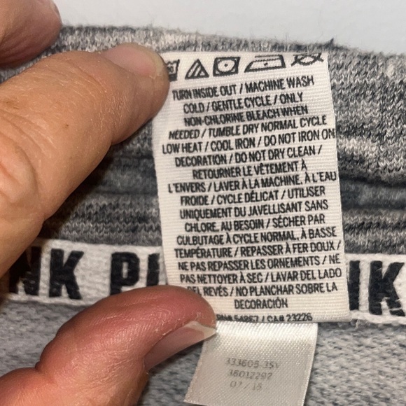 Victoria's Secret PINK Leopard Cowl Neck Pullover Marl Gray Logo NWOT - Picture 7 of 8